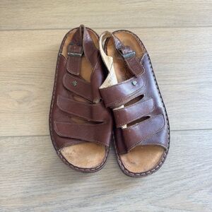 Finn Comfort Brown Leather Orthopedic Sandals